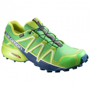 Chaussure Trail Running Salomon SPEEDCROSS 4 GTX Homme Vert Jaune | YLIKZ-6821