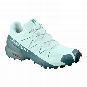 Chaussure Trail Running Salomon SPEEDCROSS 5 Femme Turquoise Vert | FQOZA-2581