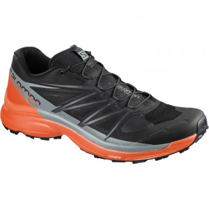 Chaussure Trail Running Salomon WINGS PRO 3 Homme Noir Grise Orange | AOEGM-7426