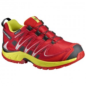 Chaussure Trail Running Salomon XA PRO 3D CSWP K Enfant Rouge Jaune | GMYPX-7604