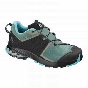 Chaussure Trail Running Salomon XA WILD GORE-TEX Femme Vert Noir | DYFTM-1943