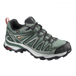Chaussure de Randonnée Salomon X ULTRA 3 PRIME GTX W Femme Vert Clair | OLIKA-8534