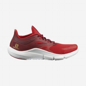 Chaussures Running Route Salomon PREDICT MOD Homme Blanche Rouge | KJXGP-9261