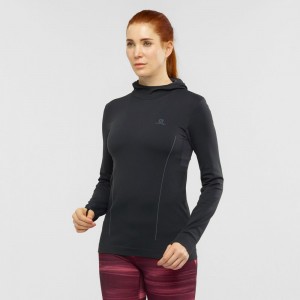 Couches Intermédiaires Salomon ESSENTIAL SEAMLESS Femme Noir | IVQEU-3019