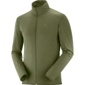 Couches Intermédiaires Salomon OUTRACK FZ MID M Homme Vert Olive | ATEMQ-6297