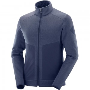 Couches Intermédiaires Salomon SNOWSHELTER FLEECE JKT M Homme Bleu Marine | UDQAB-3196