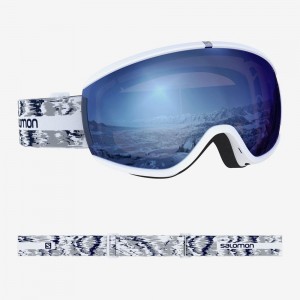 Des Lunettes De Protection Salomon IVY WHITE GLITCH Femme Blanche | TXPLK-4392