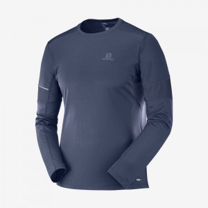 Hauts Salomon AGILE LS M Homme Bleu Marine | OUQKB-7695