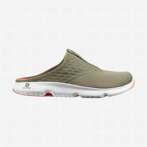 Sandale Salomon REELAX SLIDE 5.0 Homme Vert Foncé Blanche | DJCGH-4260