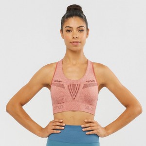 Soutien-Gorge Salomon ESSENTIAL MOVE ON SEAMLESS Sport Femme Brick Dust | OUMSJ-4069