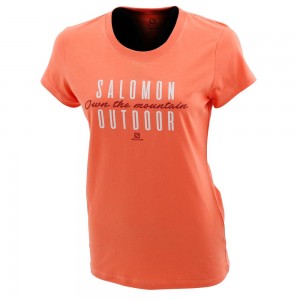 T Shirts Salomon BEEN THERE SS W Short Sleeve Femme Corail | EINSH-4687