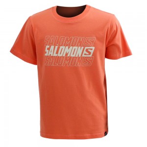 T Shirts Salomon DOUBLE TAKE SS B Enfant Corail | NDGUH-0276