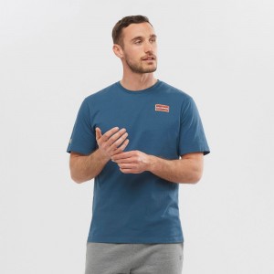 T Shirts Salomon OUTLIFE GRAPHIC HERITAGE SS M Short Sleeve Homme Noir | TPIAW-8657