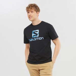 T Shirts Salomon OUTLIFE LOGO Short Sleeve Homme Noir | NCBGM-9524