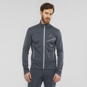 Vestes Salomon RS SOFTSHELL JKT M Cross-Country Skiing Homme Noir | FGAOW-0649